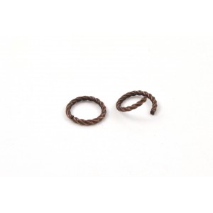  10mm twisted jumpring antique copper (pack of 50)
